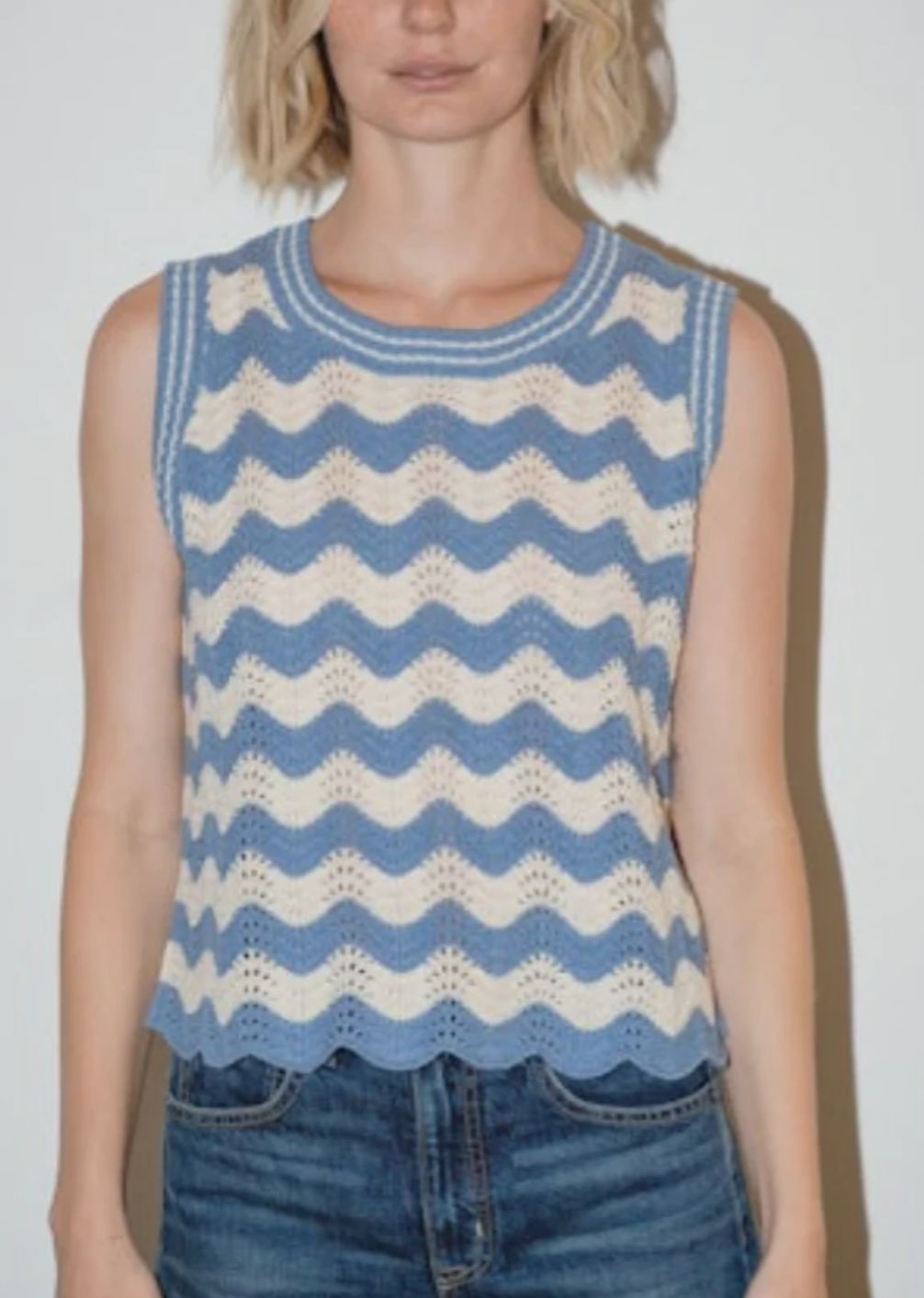 Caydn - Jess Scallop Hem Tank Sweater