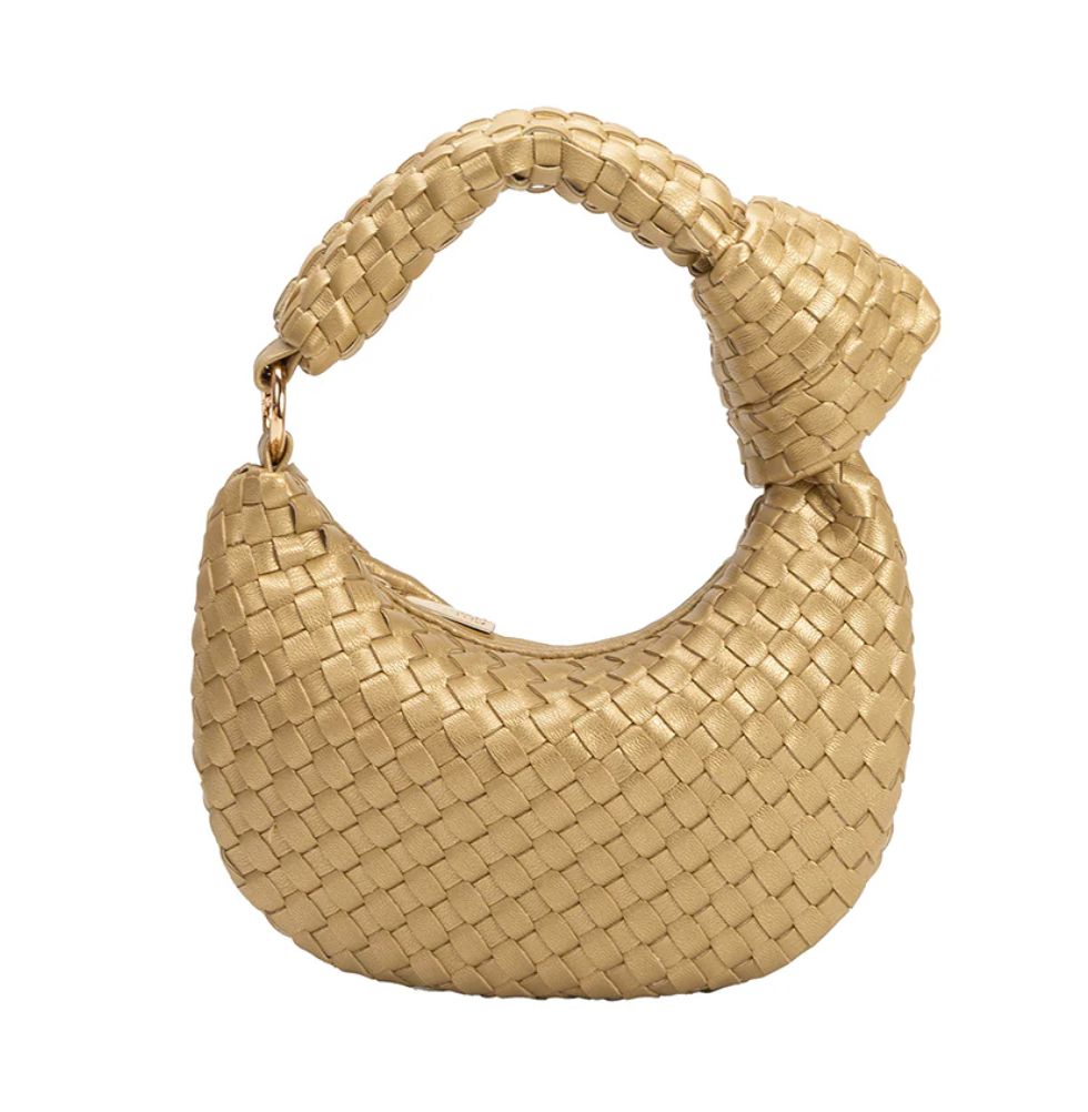 Melie Bianco - Brigitte Gold Woven Charm Bag