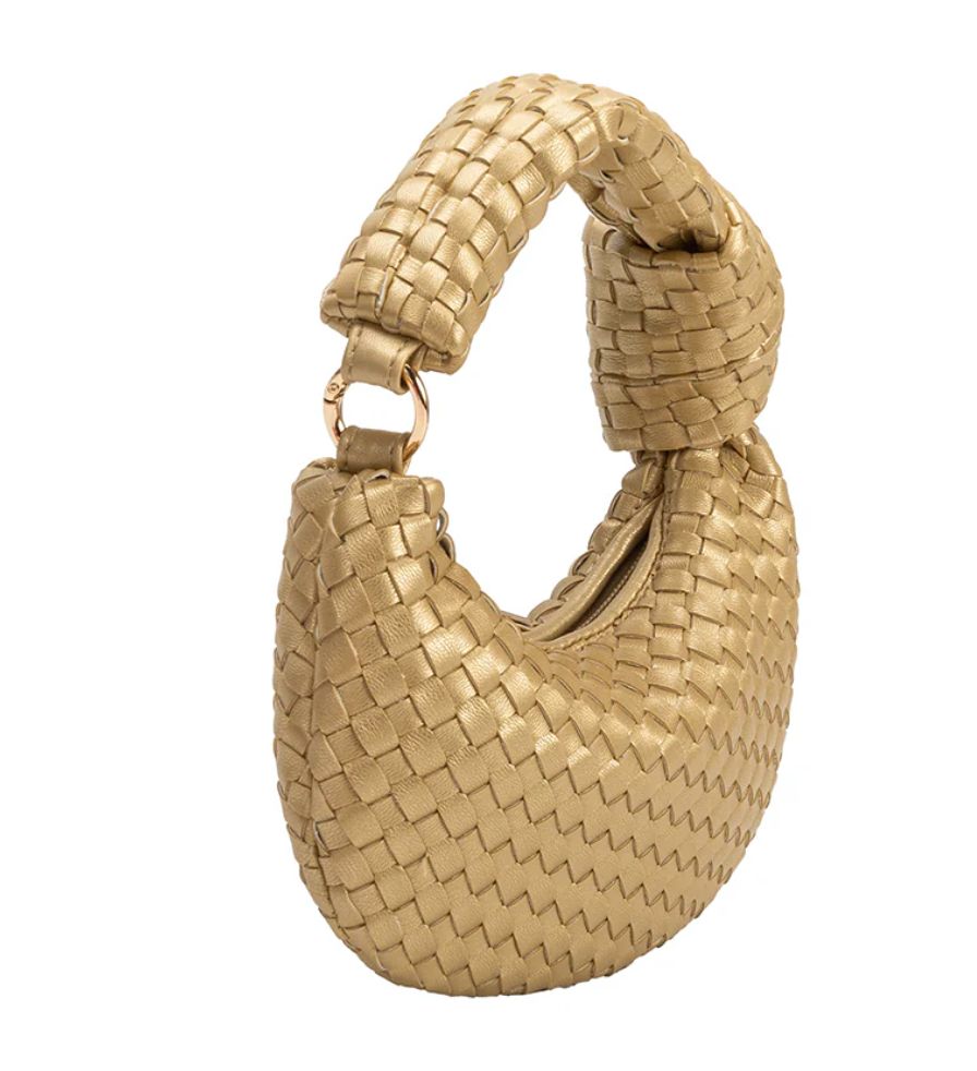 Melie Bianco - Brigitte Gold Woven Charm Bag