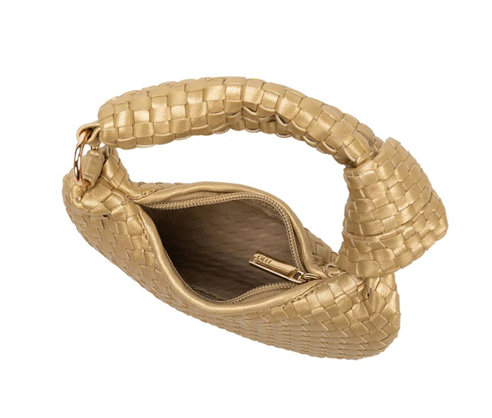 Melie Bianco - Brigitte Gold Woven Charm Bag