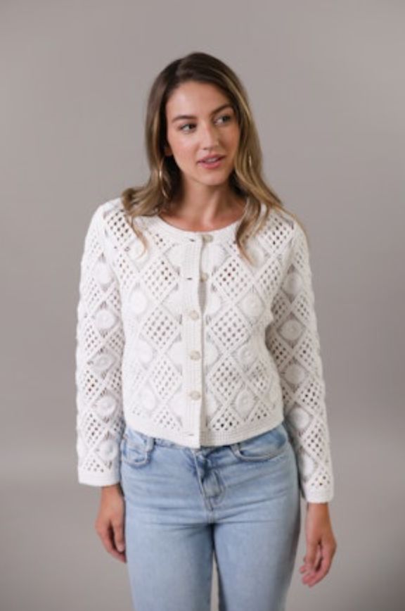 Central Park West - Violete Crochet Cardigan