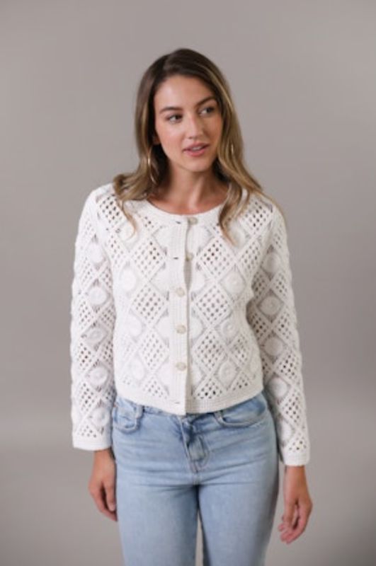 Central Park West - Violete Crochet Cardigan
