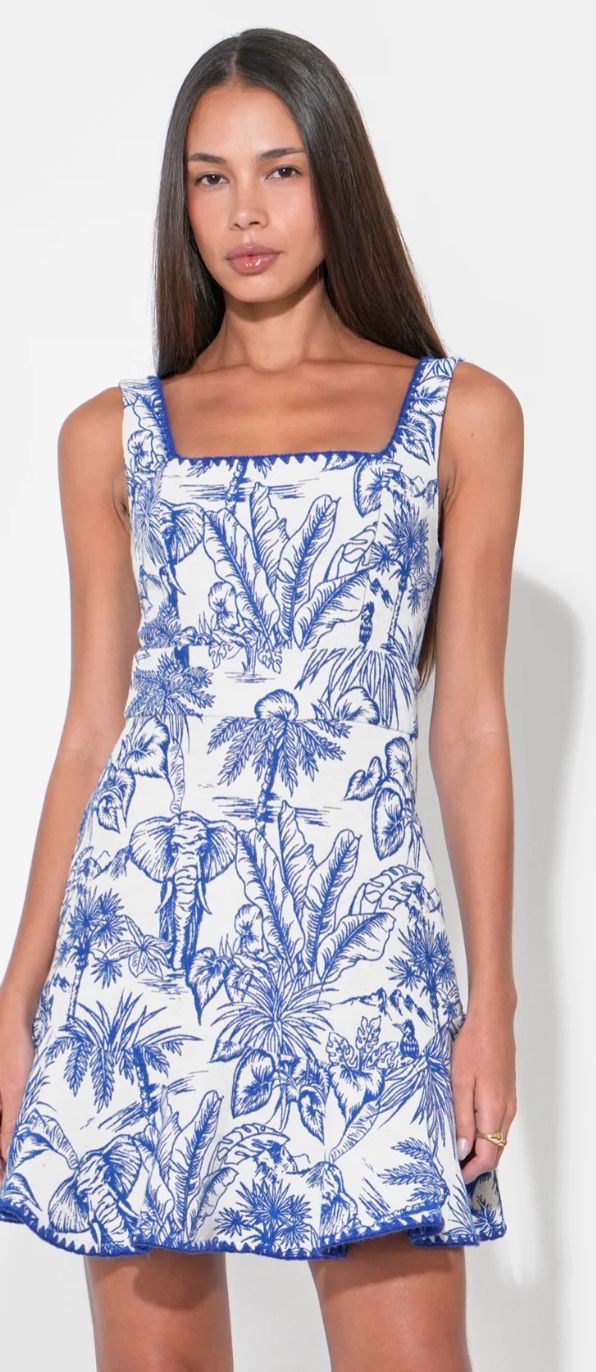 Adelyn Rae - Ximena Square Neck Jacquard Mini Dress