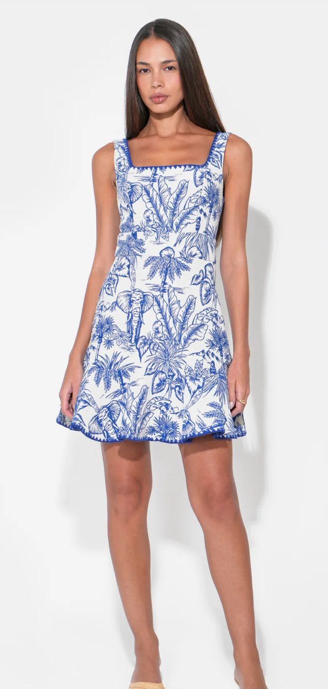 Adelyn Rae - Ximena Square Neck Jacquard Mini Dress