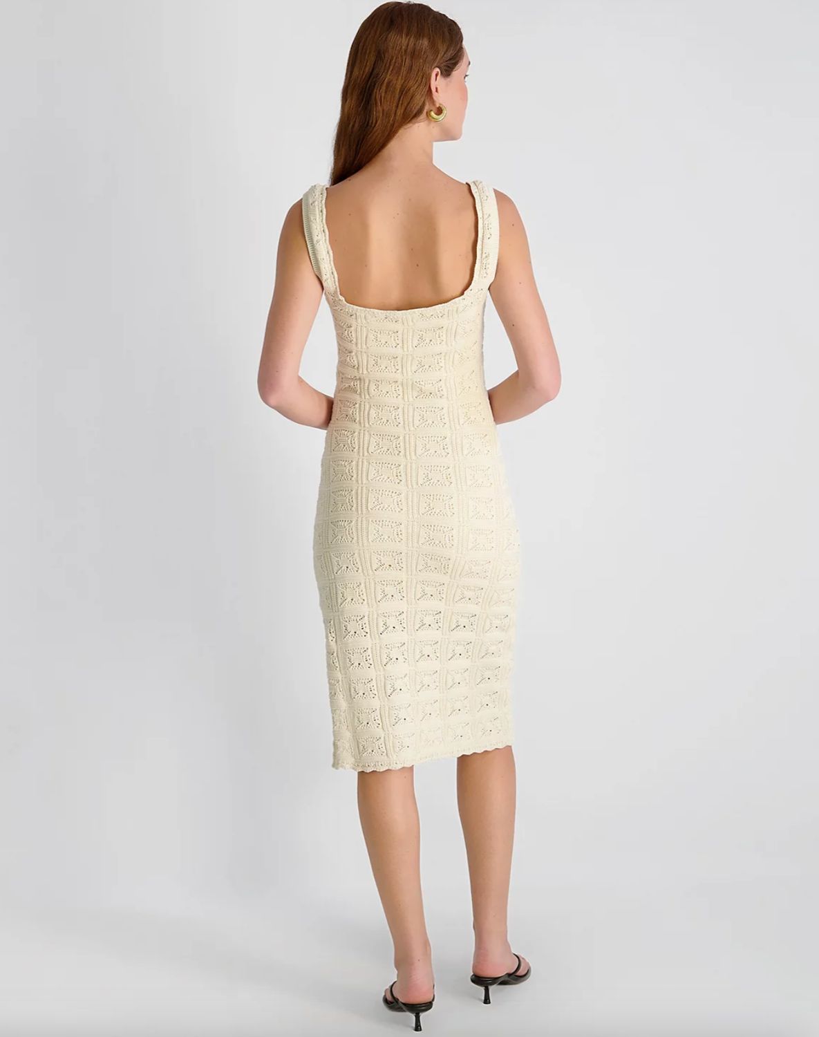 French Connection - Nellis Square Crochet Knit Midi Dress