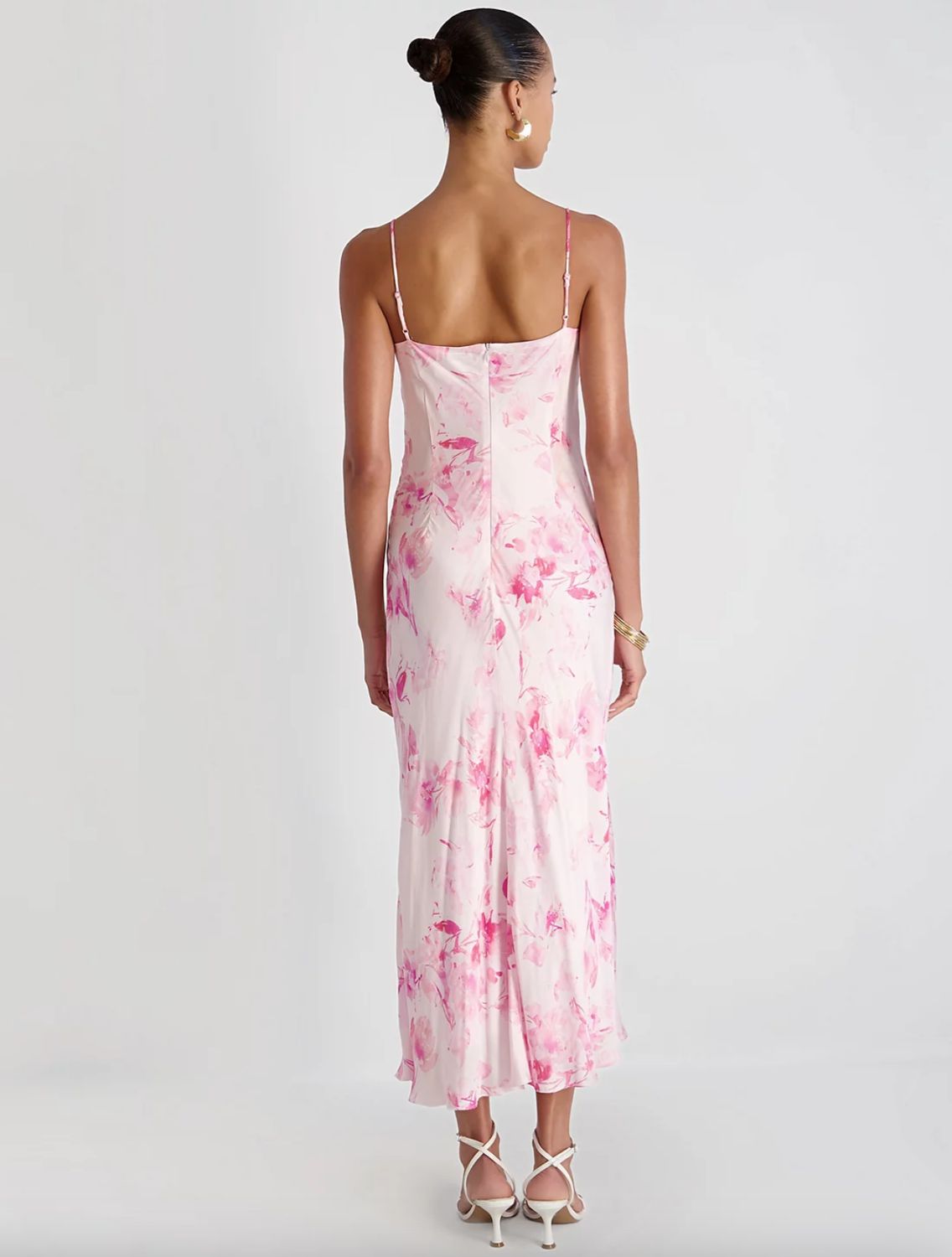 French Connection - Oona Satin Sophie Cowl Neck Flare Midi Dress