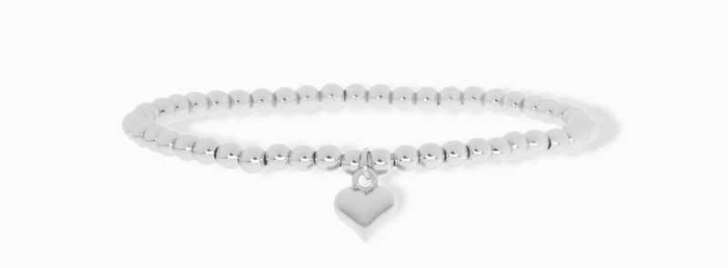 Marlyn Schiff - 3MM Beaded Ball Bracelet With Mini Heart Charm