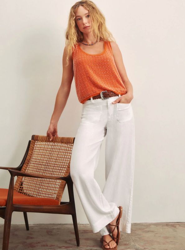 Sanctuary - The Linen Marine Wide Leg Semi-High Rise Pant