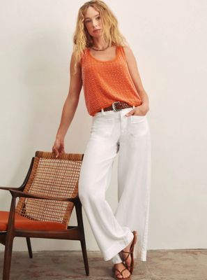 Sanctuary - The Linen Marine Wide Leg Semi-High Rise Pant