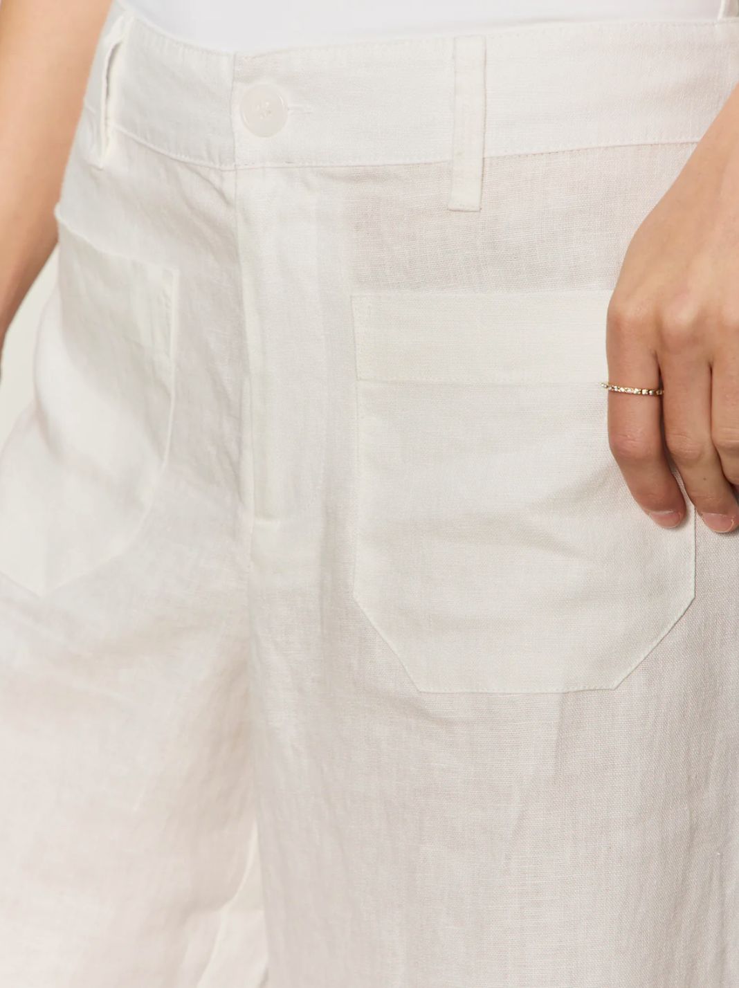 Sanctuary - The Linen Marine Wide Leg Semi-High Rise Pant