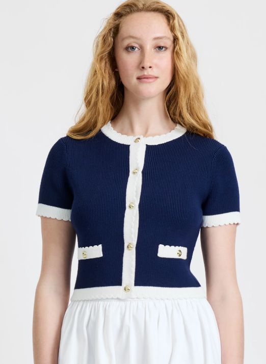 French Connection - Bennett Rib Knit Short Sleeve Top