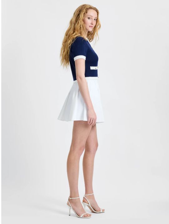French Connection - Bennett Rib Knit Short Sleeve Top