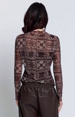 Wren Mesh Bandana Print Turtleneck
