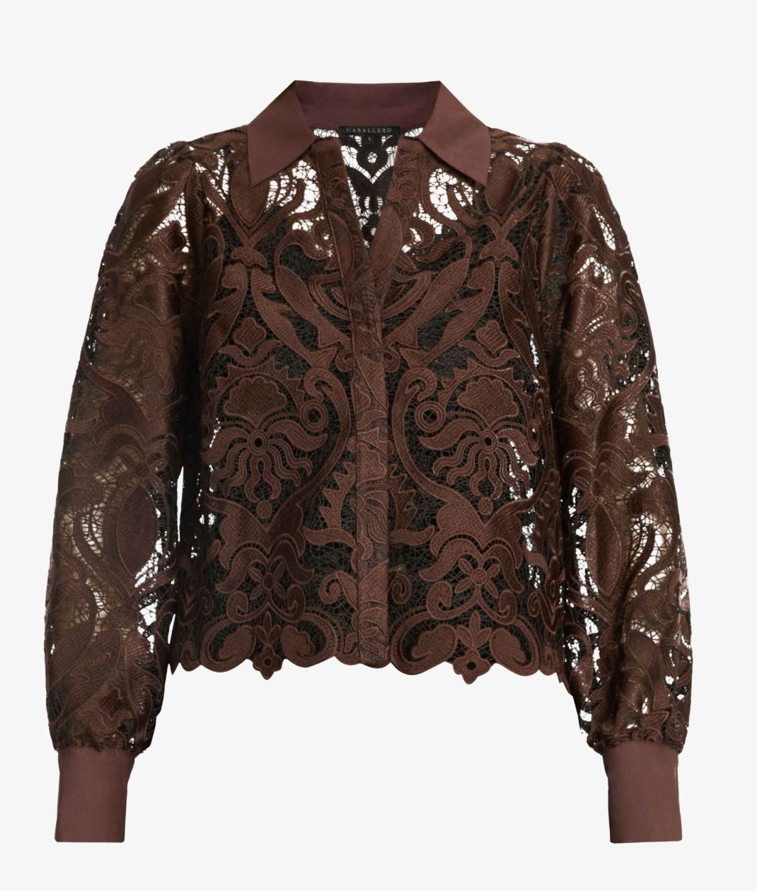 Emmie Top In Chocolate Brown/Black Lace