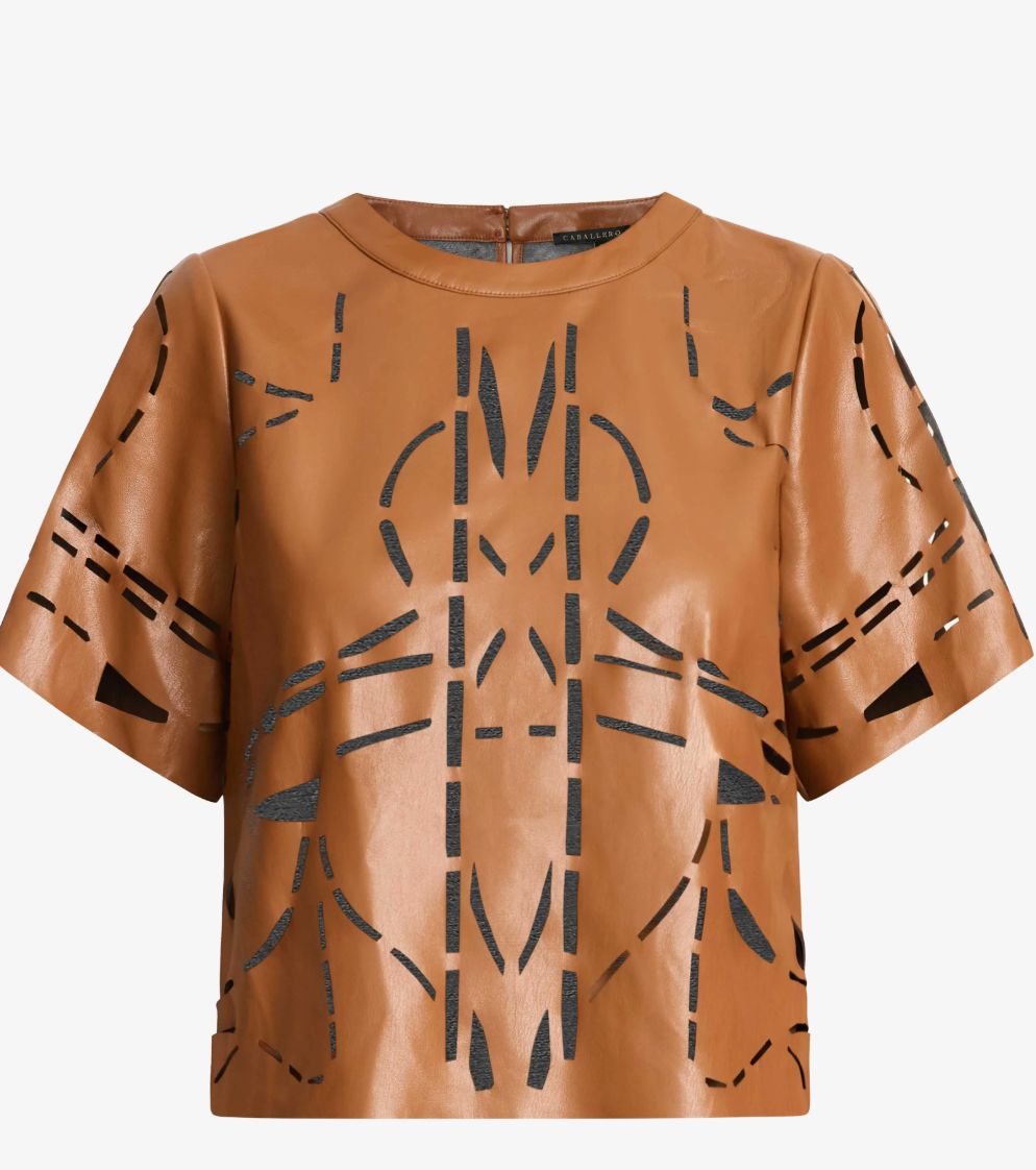 Amo Top In Tobacco Vegan Leather