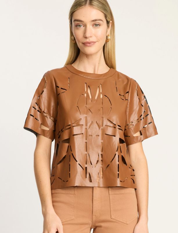 Amo Top In Tobacco Vegan Leather