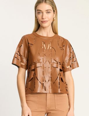 Amo Top In Tobacco Vegan Leather