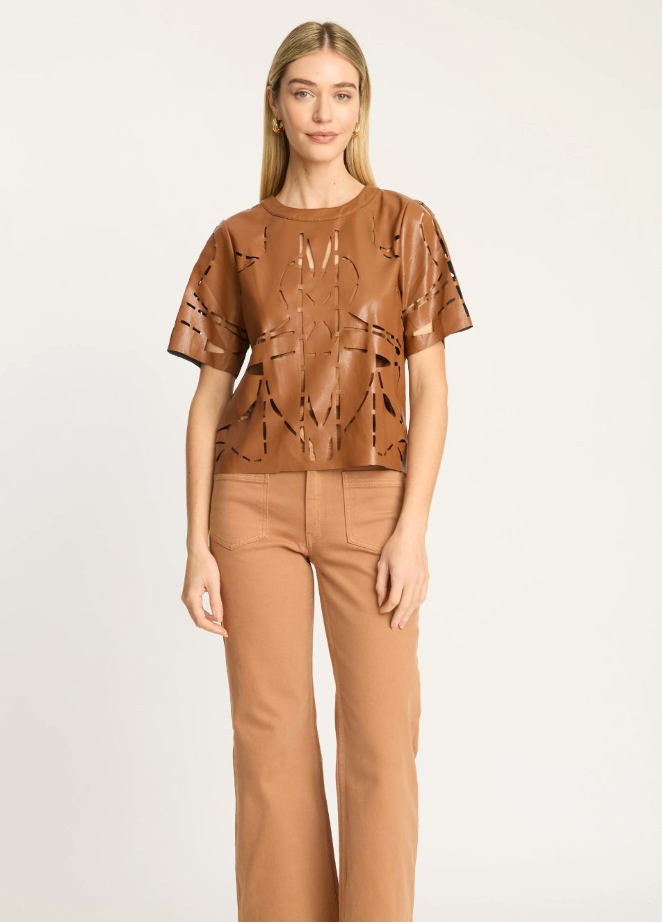 Amo Top In Tobacco Vegan Leather
