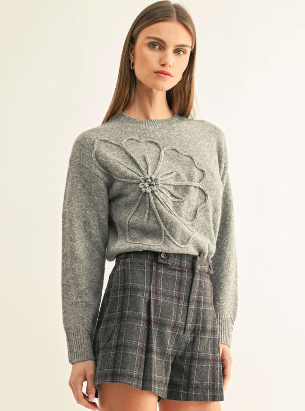 Evelyn 3D Flower Pullover Sweater