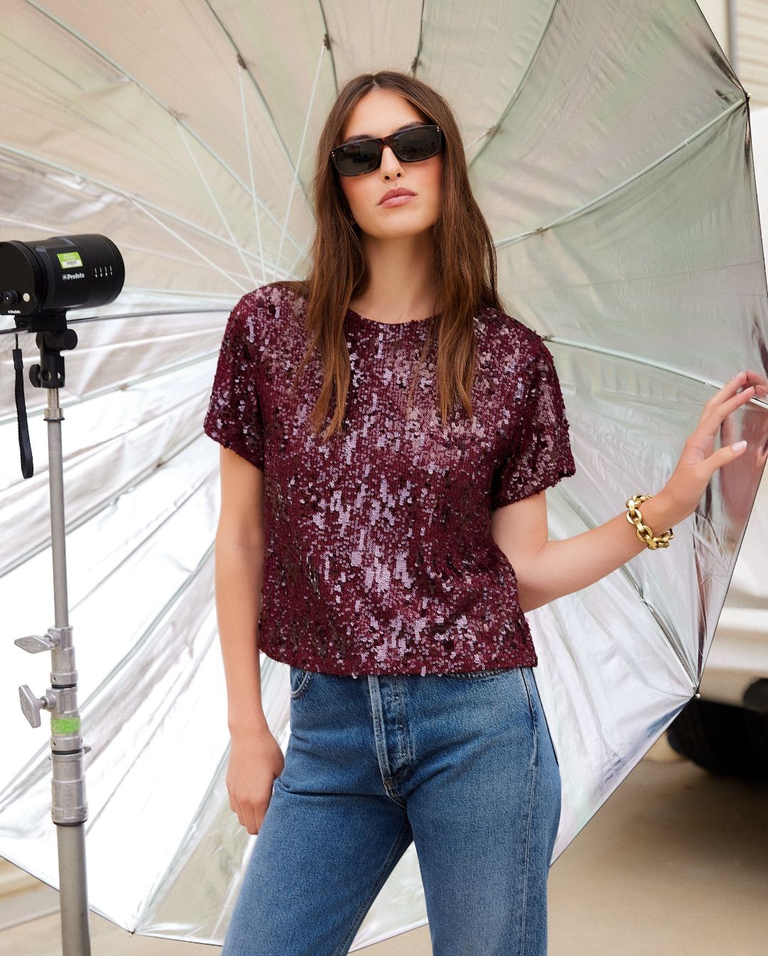 Stacey Sequin Top
