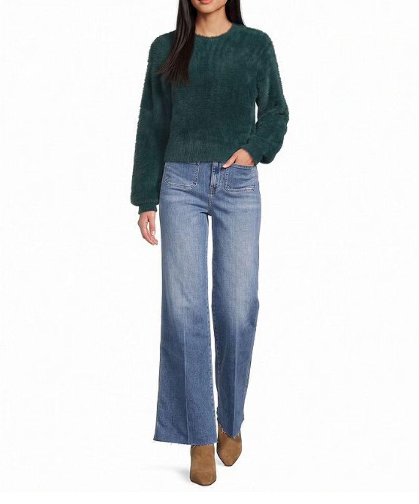 Ace Fuzzy Eyelash Crew Neck Sweater