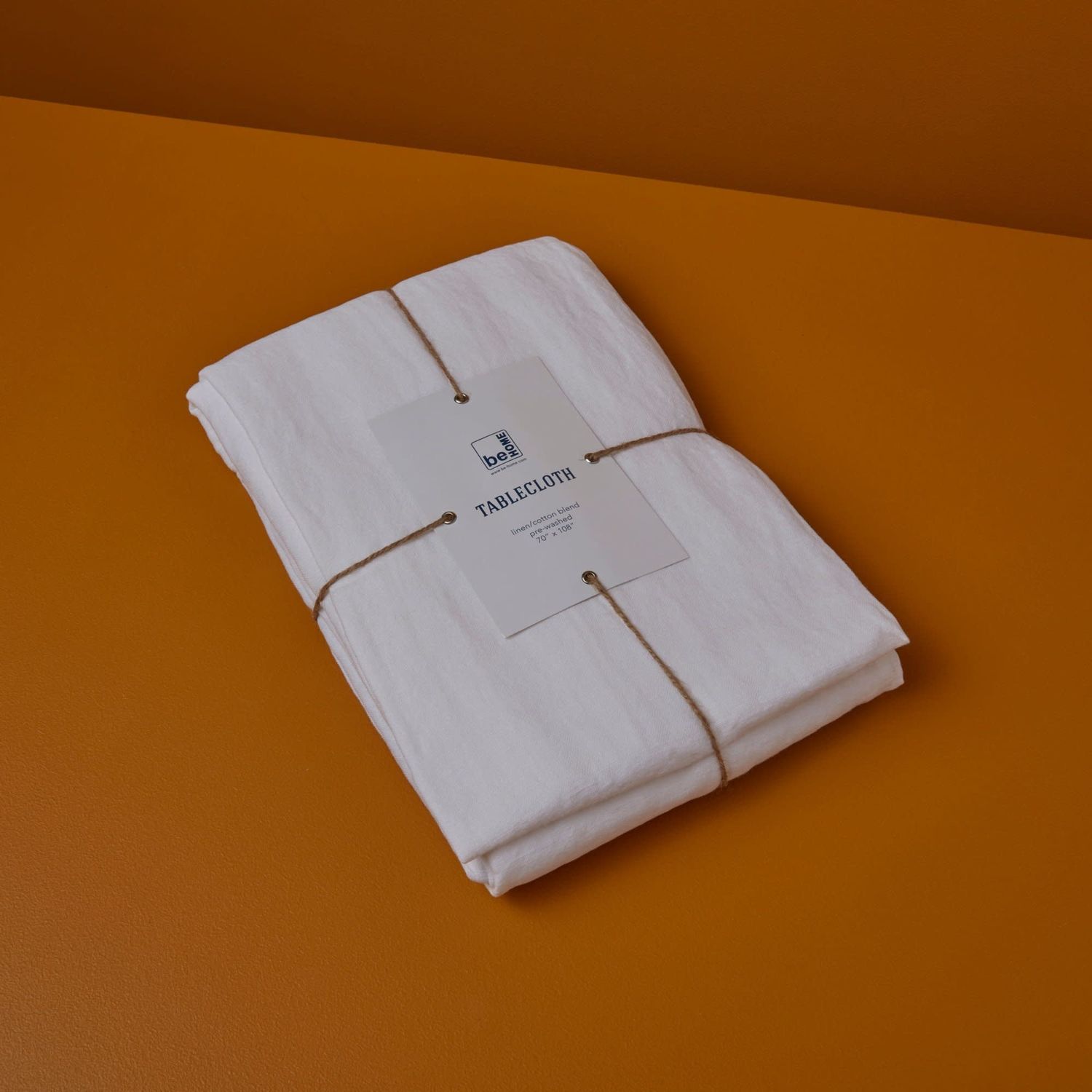 Linen Tablecloth, White, 70&quot; x 108&quot;