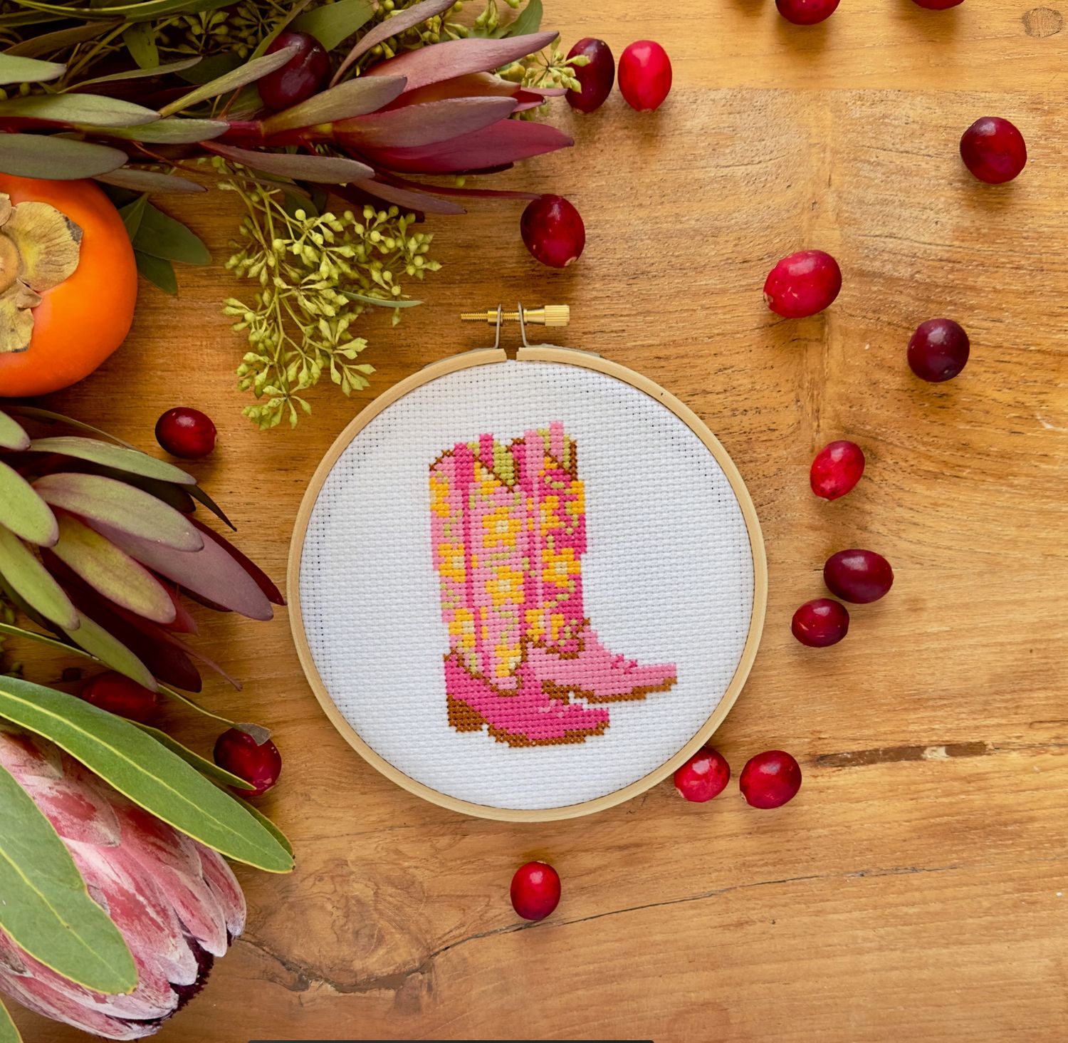 Cross Stitch Kit, Color: Cowgirl Boots