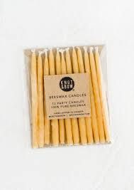 Beeswax Birthday Candles, Natural