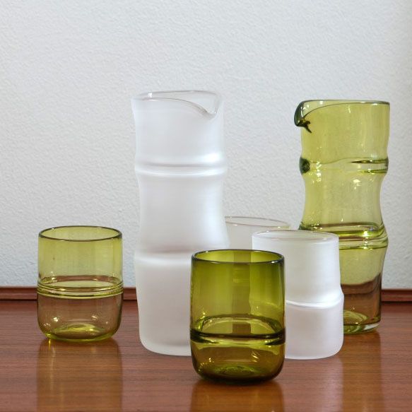VICKY HIGGINSON - Bamboo Glass Flask with 2 Glasses