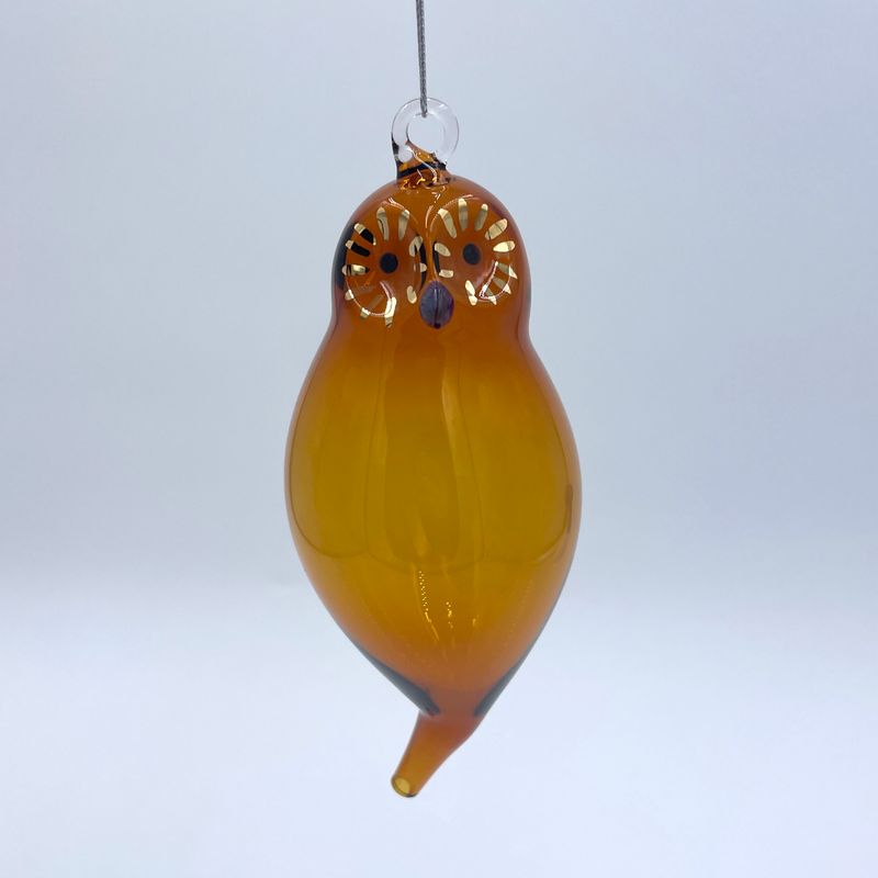 Tyler Gordon - Handblown Glass Owl With Gold Features