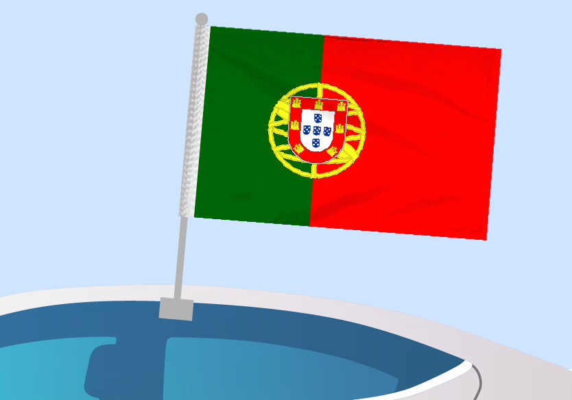 Portugal - Car flag with clip