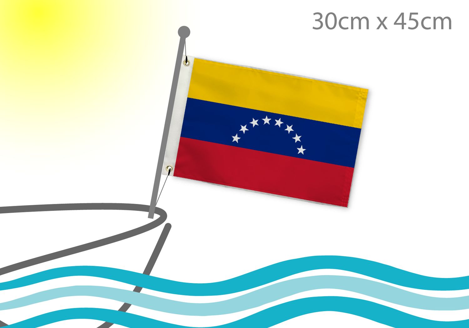 Venezuela boat flag 12x18