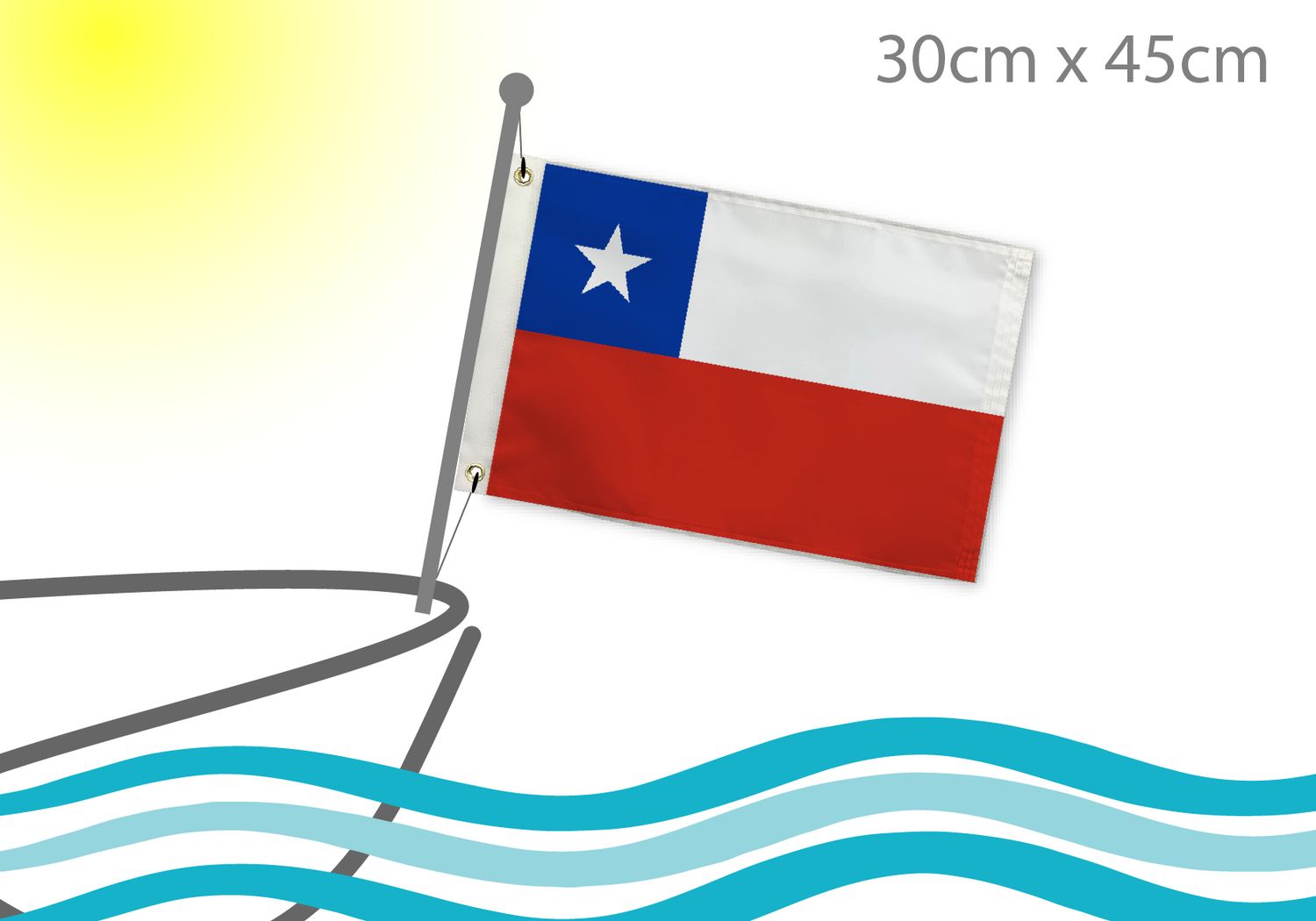 Chile boat flag 12x18