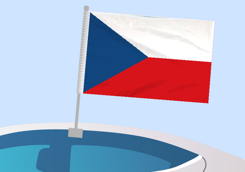 Czech Republic - Car flag with clip