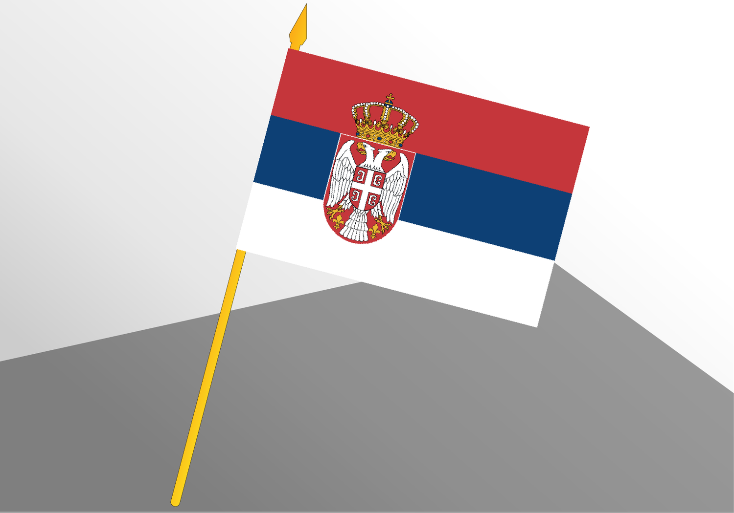 Serbia small economic flag 4x6