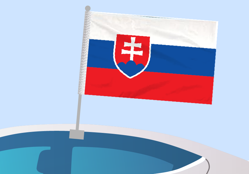 Slovakia - Car flag with clip