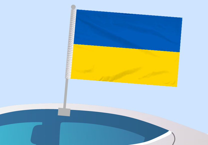 Ukraine - Car flag with clip