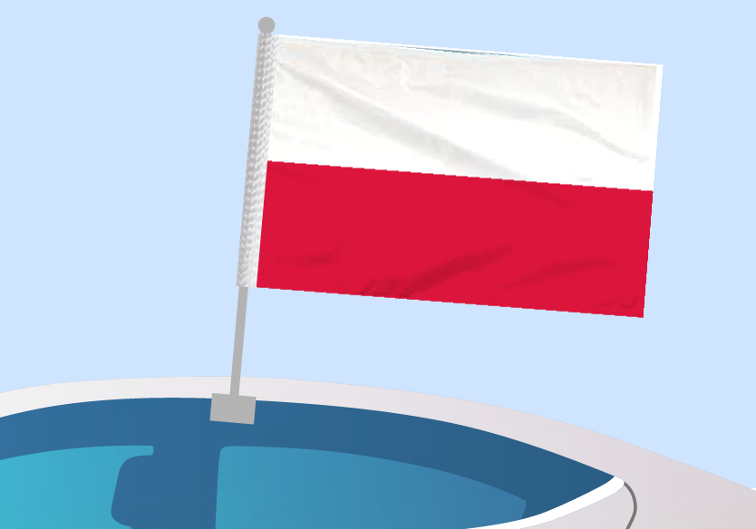 Poland - Car flag with clip