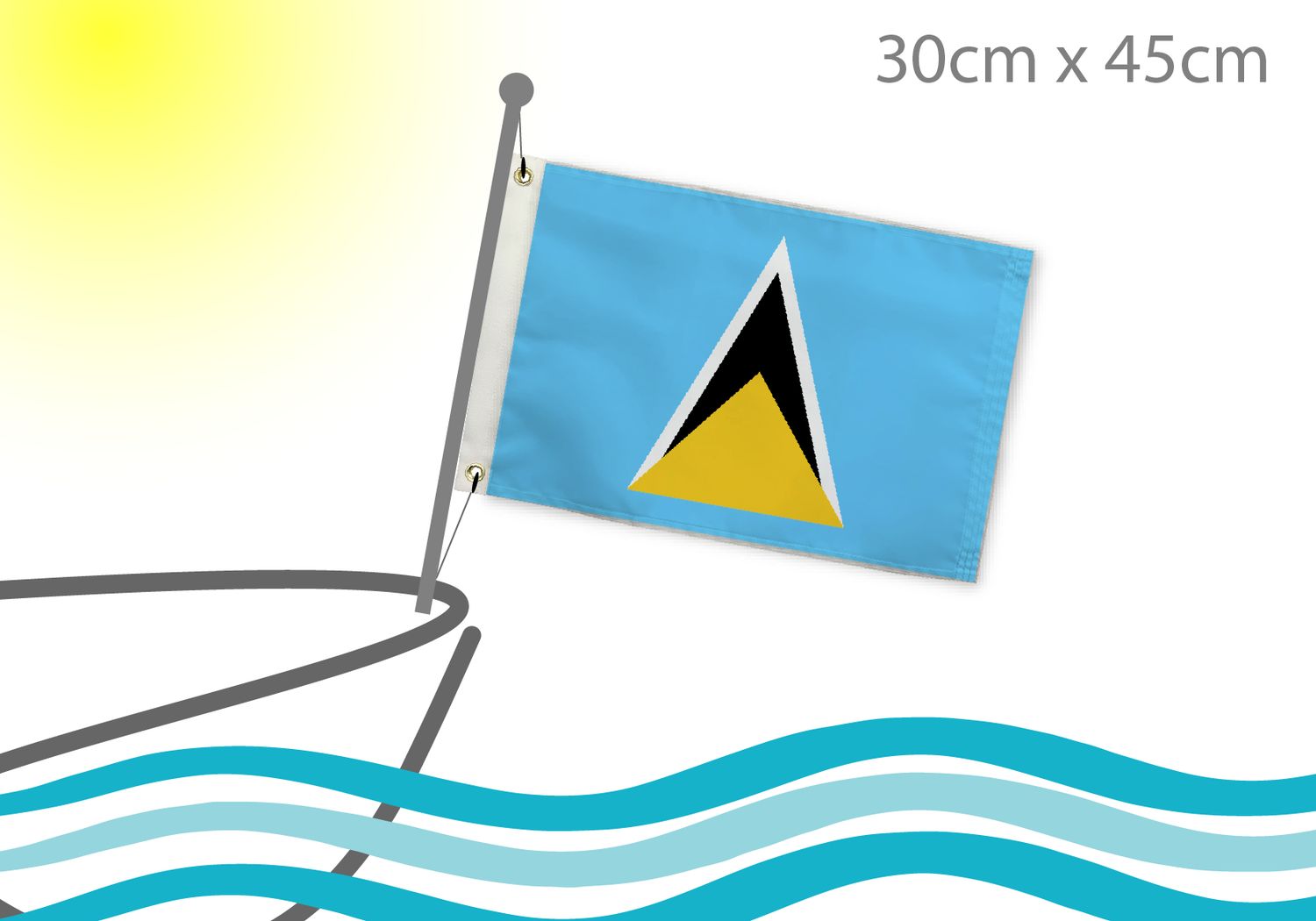 Saint Lucia boat flag 12x18