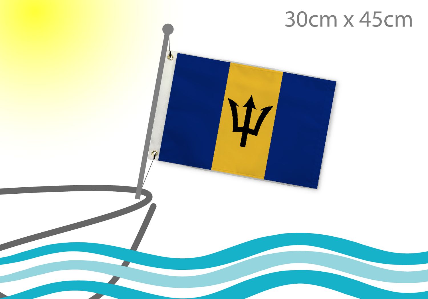 Barbados boat flag 12x18