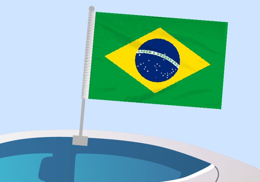 Brazil - Car flag with clip