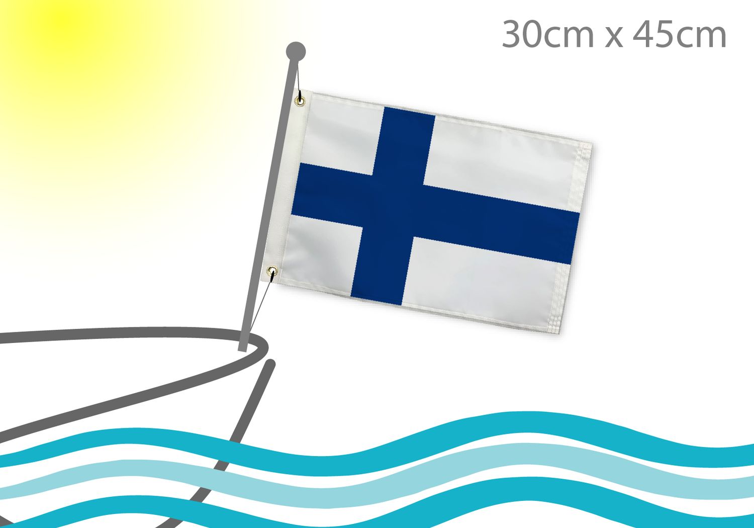 Finland flag for boat 9x18