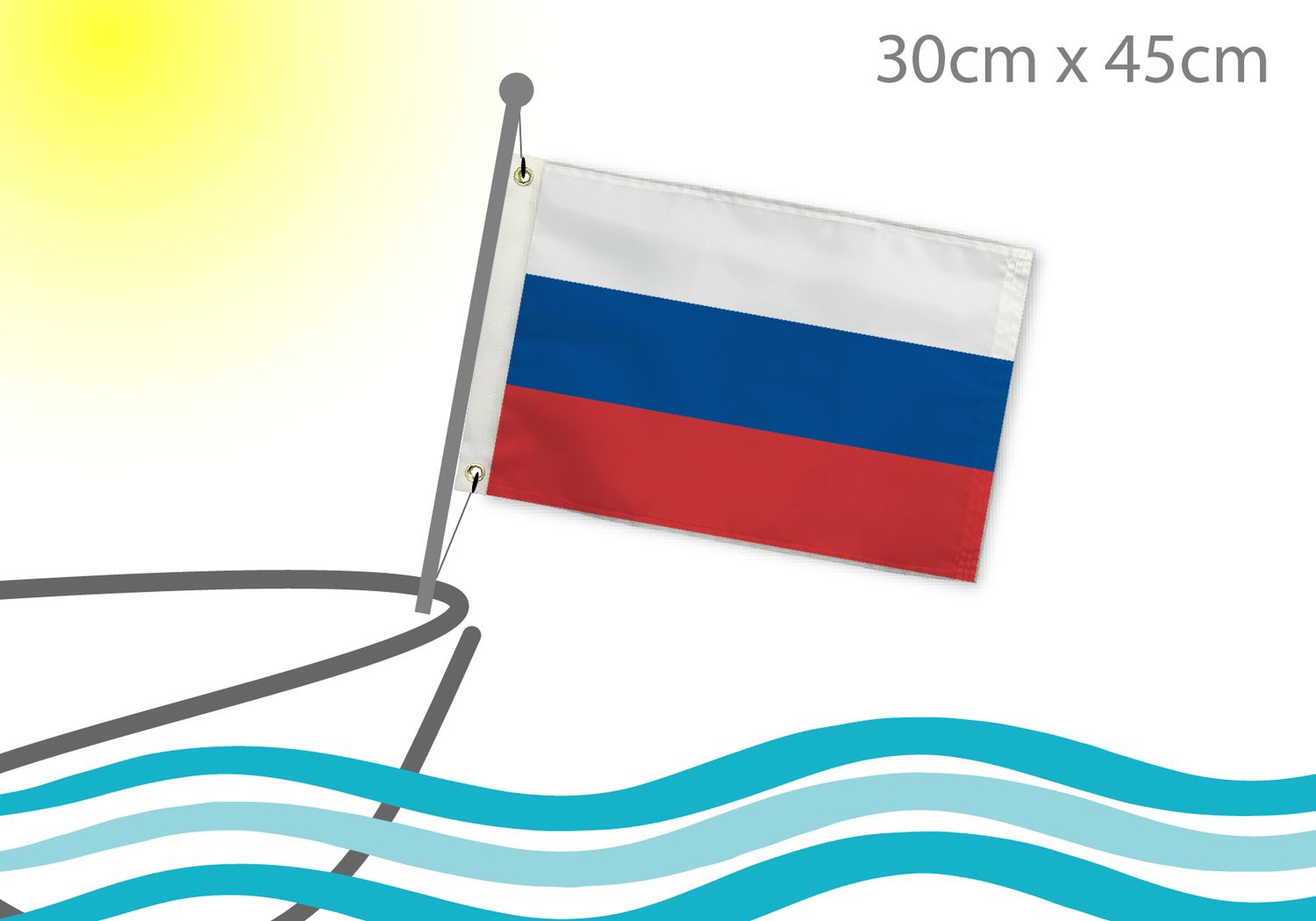Russia flag for boat 12x18