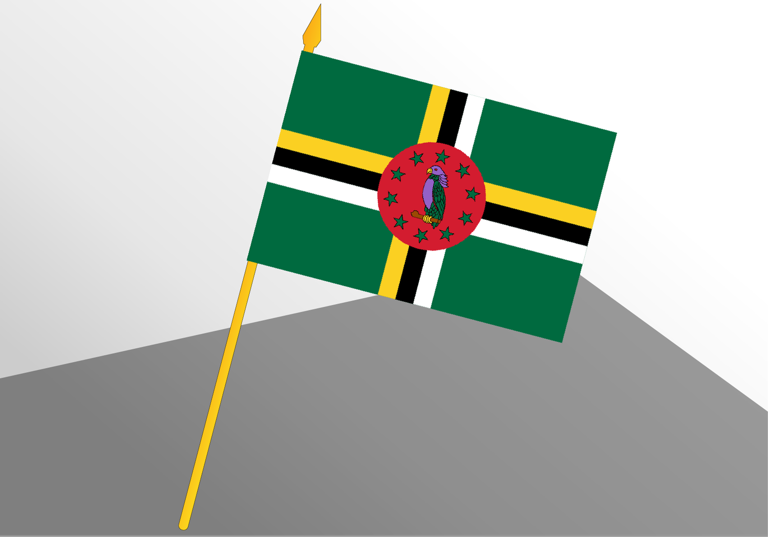 Dominica small economical flag 4x6