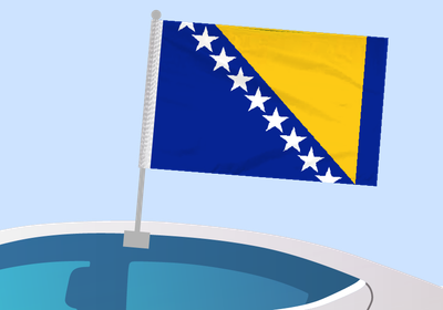 Bosnia and Herzegovina - Car flag with clip