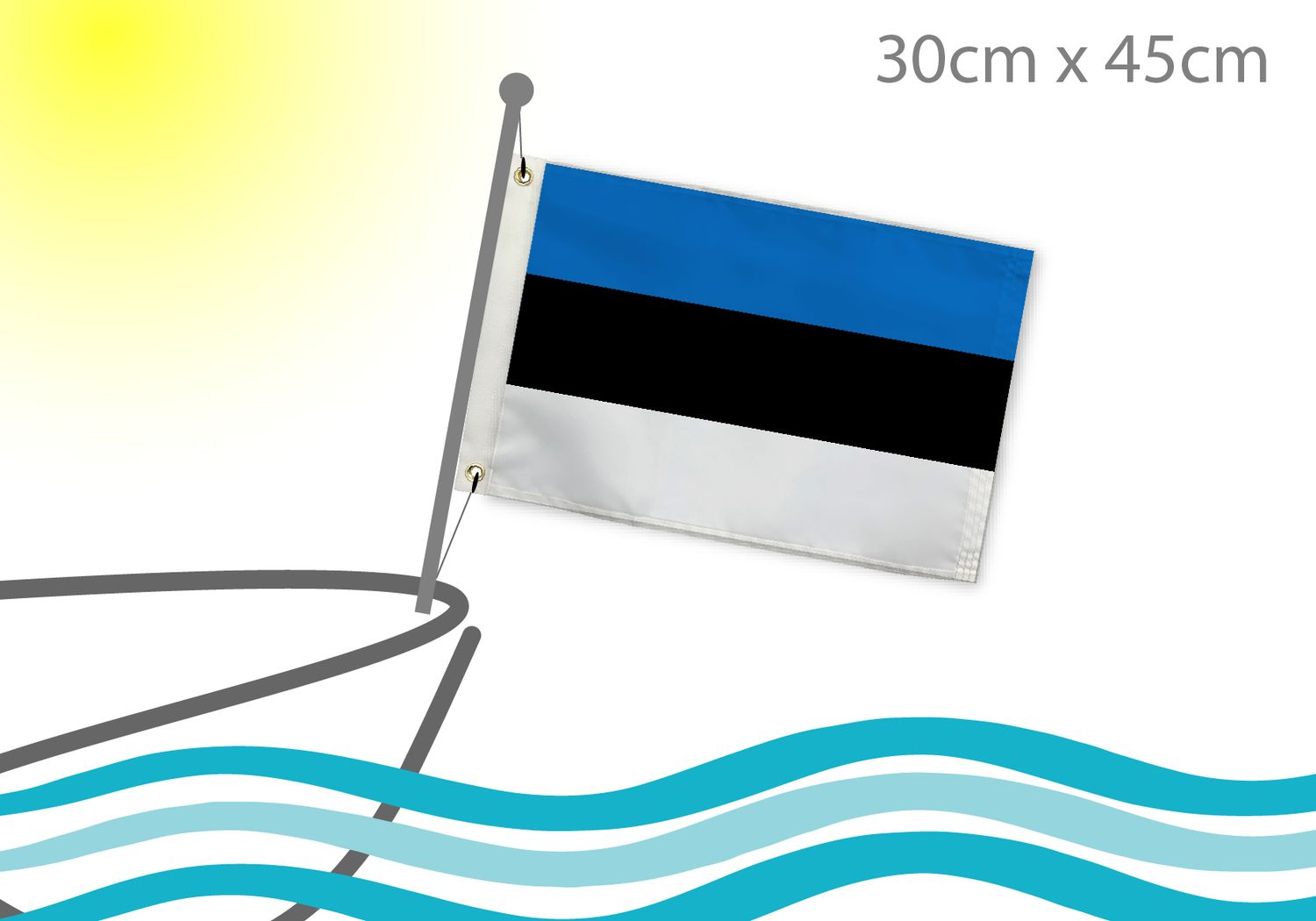 Estonia flag for boat 12x18