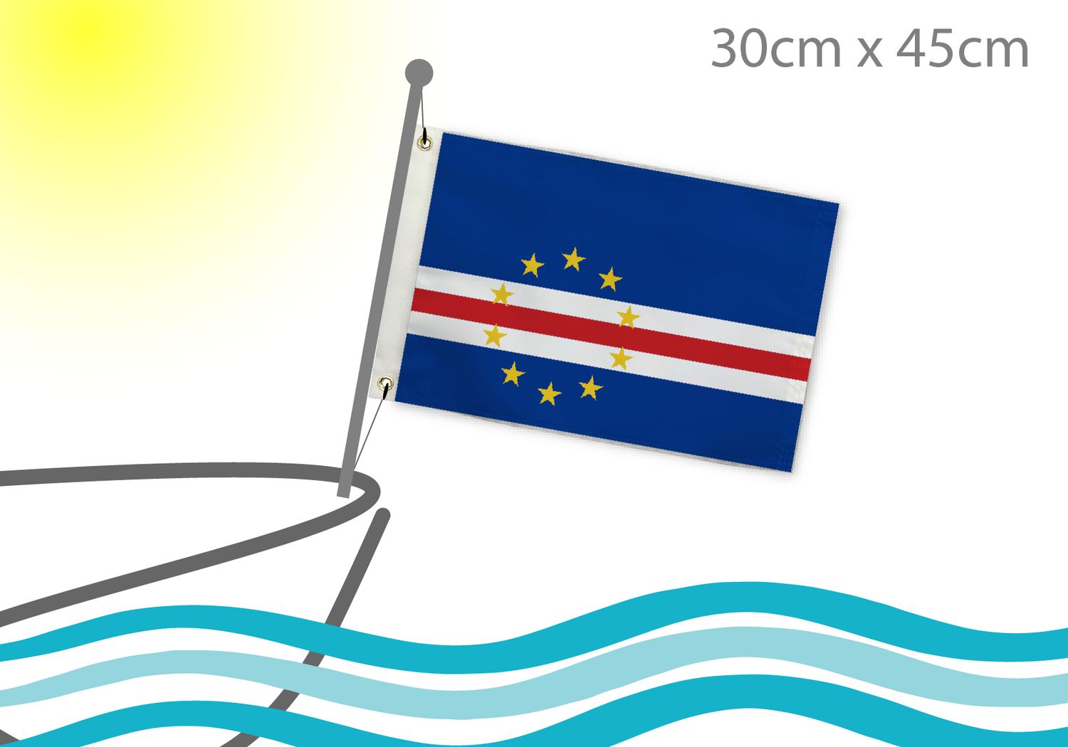 Cape Verde boat flag 12x18