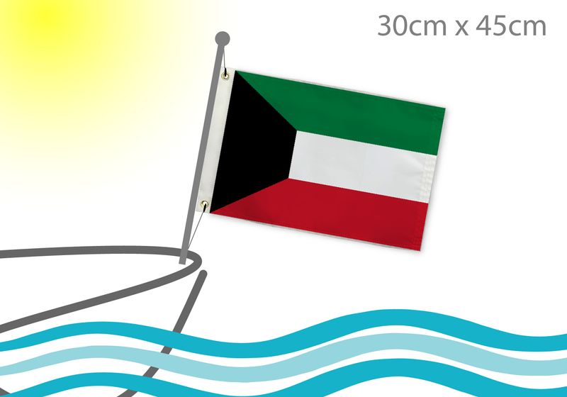 Kuwait flag for boat 12x18