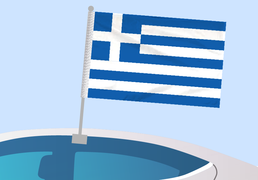 Greece - Car flag with clip