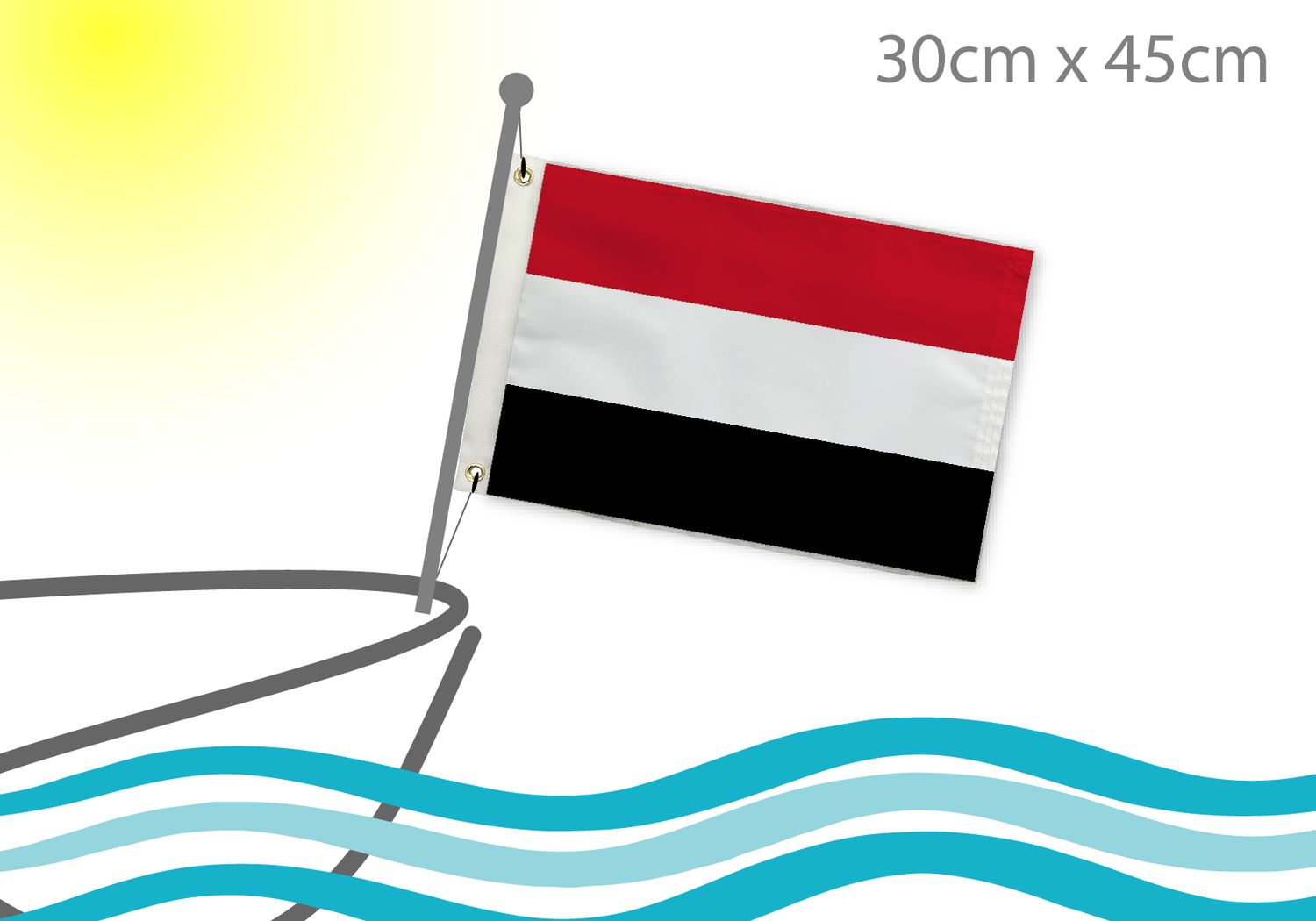 Yemen boat flag 12x18